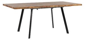 Jedálenský stôl svetlé drevo čierna MDF železo 140/180 x 90 cm pre 6 osôb rozkladací moderný tradičný štýl kuchyňa jedáleň