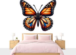 Nalepte.cz Farebný motýľ textilní prelepiteľná nálepka na stenu list 149 x 130 cm