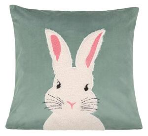 Velúrová obliečka na vankúš BUNNY šalviová 45x45 cm