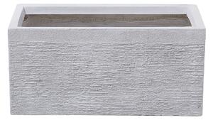 Kvetináč biely zmes hliny a vlákien 50 x 23 x 24 cm obdĺžnikový tvar moderný štýl interiér exteriér