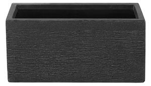 Kvetináč čierny zmes hliny a vlákien 50 x 23 x 24 cm obdĺžnikový tvar moderný štýl interiér exteriér