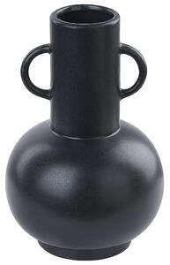 Váza na kvety čierna porcelánová 26 cm minimalistický bytový doplnok na stôl