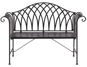 Záhradná lavička čierna kov železo 130 cm pre 2 osoby vintage štýl terasa balkón