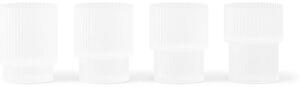 Ferm Living Poháriky na panáky Ripple set 4ks, frosted