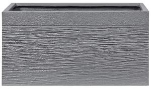 Kvetináč sivý zmes hliny a vlákien 60 x 29 x 30 cm obdĺžnikový tvar moderný štýl interiér exteriér