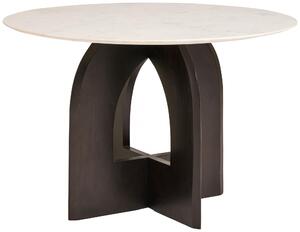 JEDÁLENSKÝ STÔL, mangové drevo, biela, farba vlašského orecha, 120/76/120 cm Livetastic - Stoly, Online Only