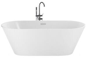 Voľne stojaca vaňa biela sanitárny akrylát 160 x 80 cm oválna moderný dizajn kúpeľňa