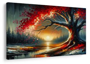 Obraz strom života pri západe slnka