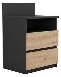 Noční stolek Houseland Malwa 01 dub artisan/antracit