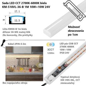 Univerzálna LED CCT sada biela, 1 m, Prisadená (53614201)