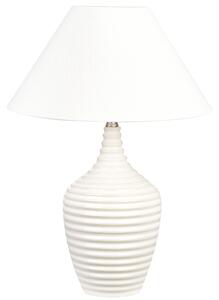 Stolná lampa krémová béžová keramický podstavec látkové tienidlo svietidlo na nočný stolík
