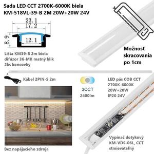 Univerzálna LED CCT sada biela, 2 m, Zapustená (53914202)