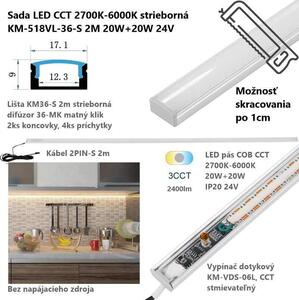 Univerzálna LED CCT sada strieborná, 2 m, Prisadená (53604202)