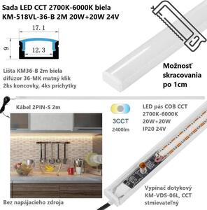 Univerzálna LED CCT sada biela, 2 m, Prisadená (53614202)