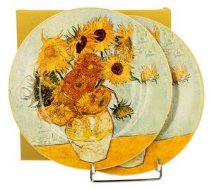 Porcelánový dezertný tanier Van Gogh Sunflowers, (fi) 19 cm, sada 2ks