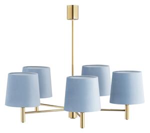 BRILAGI - Luster na tyči MONTE 5xE27/60W/230V modrá/zlatá