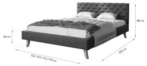 Čalúnená manželská posteľ Kalifornia - krémová Rozmer: 140x200