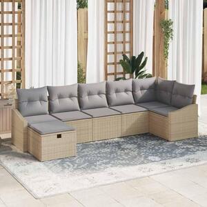 Maison Exclusive - Sedacia súprava s vankúšmi s úložným priestorom Béžová Poly-rattan