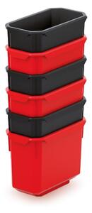 Prosperplast Sada úložných boxů 6 ks XEBLOCCK 14 x 7,5 x 28 cm černo-červená