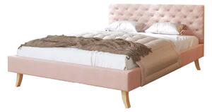 Čalúnená manželská posteľ Kalifornia - ružová Rozmer: 140x200