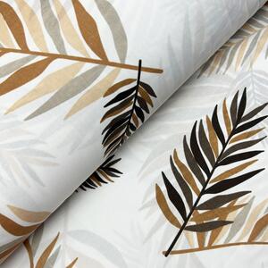Ervi bavlna š.240cm - palmové listy na bielom - 66606, metráž