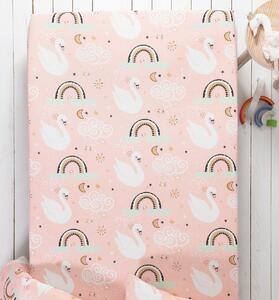 Detská posteľná bielizeň Labute s potlačou, pre 1 osobu, bavlna