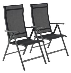Záhradná stolička RIVIERA, set 2 ks, čierna SongmicsHome