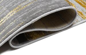 Moderný sivý koberec do obývačky so zlatým motívom Sivá Šírka: 80 cm | Dĺžka: 150 cm