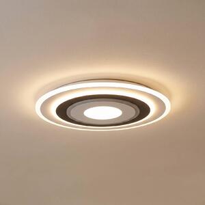 Lindby stropné LED svetlo Rebeka, okrúhle, Ø 70 cm, stmievateľné, Biela / opálová, Obývacia izba / jedáleň, Plast, Moderný, Závesné svietidlo