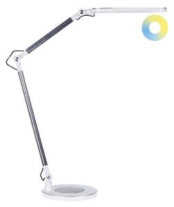 Kancelárska stolná LED lampa strieborná kovová hliníková dvojitý dotykový spínač moderné osvetlenie do kancelárie