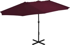 Maison Exclusive - Slnečník s hliníkovým stožiarom 460x270 cm bordová červená