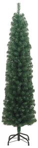 Úzky umelý vianočný stromček so stojanom, zelený 240 cm, PVC