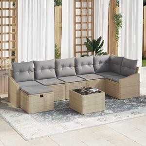 Maison Exclusive - Sedacia súprava s vankúšmi s úložným priestorom Béžová Poly-rattan