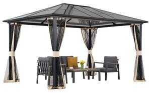 Moderný záhradný altánok Santiago 3x3,6 m s moskytiérou Garden Point béžový