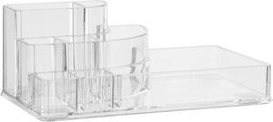 Organizér na make-up 9 priehradiek - 17,3 x 9,4 x 6,6 cm - priehľadný polystyrén