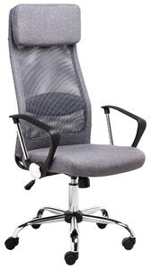 Kancelárska stolička sivá sieťovina výškovo nastaviteľná otočná s opierkami ergonomický tvar moderný štýl pracovňa