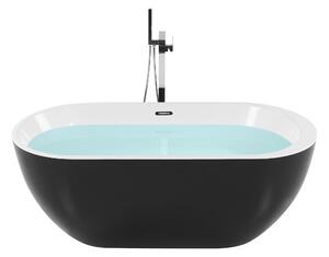 Voľne stojaca vaňa čierna biela akrylát 170 x 80 cm oválny tvar elegantný moderný štýl kúpeľňa