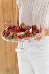 Transparentný sklenený podnos na tortu Cake Tray - Ø 27*14cm - J-Line by Jolipa
