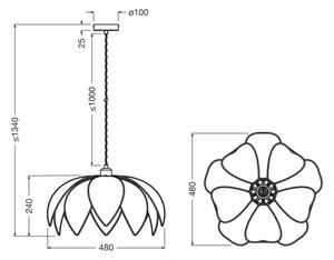 Osram - Závesný luster na lanku DECOR RATTAN 1xE27/15W/230V pr. 48 cm béžová/čierna