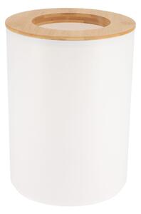 Odpadkový kôš Besson, biela/s drevenými prvkami, 5L