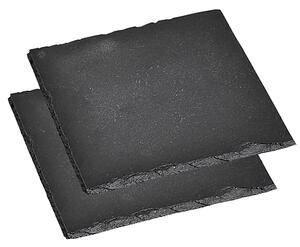 Servírovacie tácky 2 ks, 20 x 20 cm, bridlica KESPER 38109