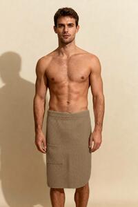 Vaflová osuška na zapínanie (kilt) tmavobéžová Veľkosť: S/M