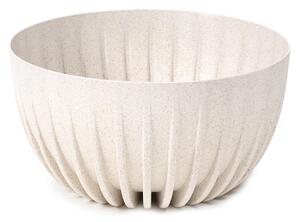 PLASTOVÝ KVETINÁČ STRIPPED ECO 16X30 CM KRÉMOVÁ