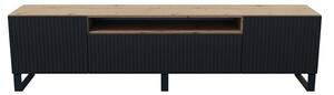 Televízny stolík RTV Remo 200 cm Čierna/Dub artisan