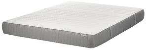 Matrac z pamäťovej peny biely a sivý polyester 160 x 200 cm tvrdý so snímateľným poťahom memory foam