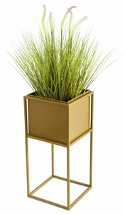KOVOVÝ KVETINÁČ SO STOJANOM PLAIN 50X24 CM ZLATÁ