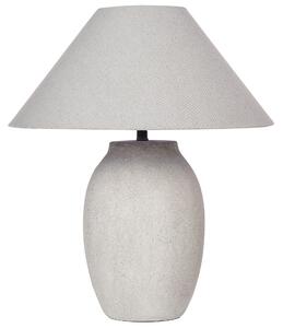 Stolná lampa sivá keramická klasické ľanové tienidlo svetlo na nočný stolík spálňa