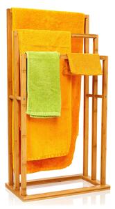 Blumfeldt Držiak na uteráky, 3 tyče na uteráky, 42 × 80 × 24 cm, viacúrovňový vzhľad, bambus