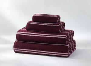 Froté uterák LINE bordový s ružovou Rozmer: 30x50 cm