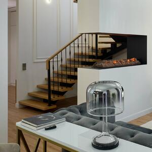 Maytoni Stolová LED lampa Spirito, sivá, sklo, výška 42 cm, Hliník / sivá / zinok, Obývacia izba / jedáleň, Sklo